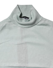 Dolce & Gabbana Light Green Silk Turtleneck 3/4 Sleeves Top