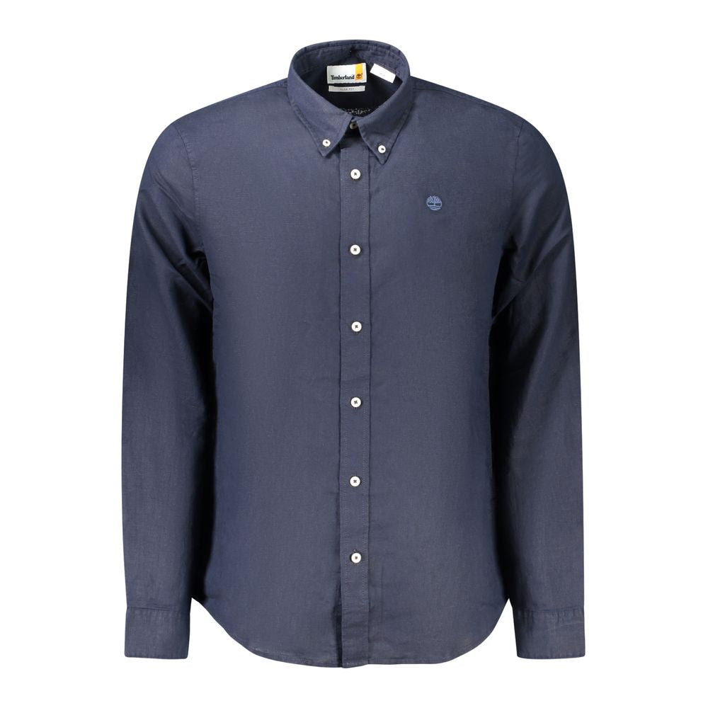 Timberland Blu Linen Men Shirt