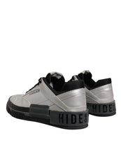 HIDE & JACK Metallic Silver Low Top Lace Up Sneakers Shoes