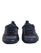 Dolce & Gabbana Dark Blue Leather Low Top Men Sneakers Shoes