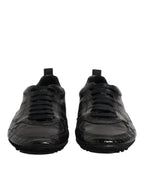 Dolce & Gabbana Black Exotic Leather Low Top Sneakers Shoes