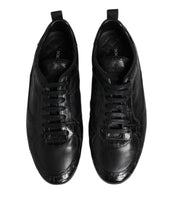 Dolce & Gabbana Black Exotic Leather Low Top Sneakers Shoes