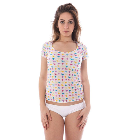 White Nylon Women T-Shirt A-Style