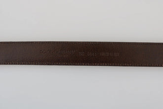 Dolce & Gabbana Blue Perforated Leather Gray Buckle Belt