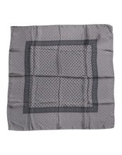 Dolce & Gabbana Gray Polka Dot Silk Square Men Foulard Scarf