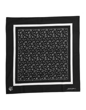 Dolce & Gabbana Black White Printed Square Foulard Scarf