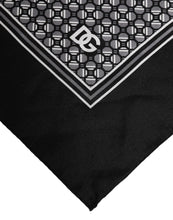 Dolce & Gabbana Black White Patterned Square Foulard Scarf
