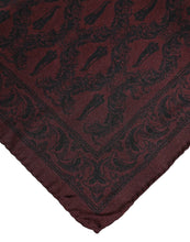 Dolce & Gabbana Maroon Black Printed Square Men Foulard Scarf