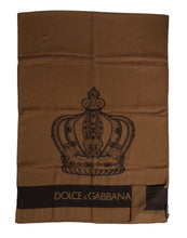 Dolce & Gabbana Brown DG Crown Neck Warmer Men Foulard Scarf