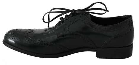 Green Leather Broque Oxford Wingtip Shoes Dolce & Gabbana