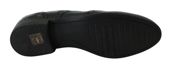 Green Leather Broque Oxford Wingtip Shoes Dolce & Gabbana