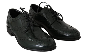 Green Leather Broque Oxford Wingtip Shoes Dolce & Gabbana