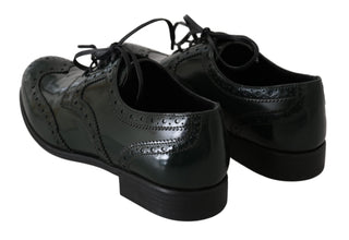 Green Leather Broque Oxford Wingtip Shoes Dolce & Gabbana