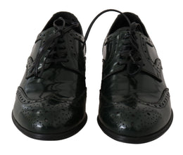 Green Leather Broque Oxford Wingtip Shoes Dolce & Gabbana
