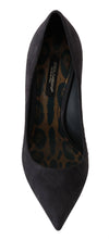 Gray Suede Leather Stiletto  Shoes Heels Dolce & Gabbana