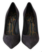 Gray Suede Leather Stiletto  Shoes Heels Dolce & Gabbana
