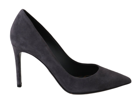 Gray Suede Leather Stiletto  Shoes Heels Dolce & Gabbana