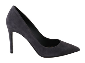 Gray Suede Leather Stiletto  Shoes Heels Dolce & Gabbana