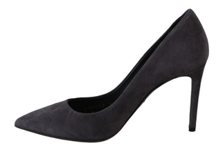 Gray Suede Leather Stiletto  Shoes Heels Dolce & Gabbana