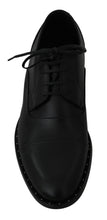 Black Leather Derby Formal Shoes Dolce & Gabbana