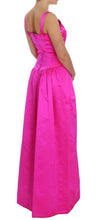 Pink Silk Long Sheath Ball Gown Dress Dolce & Gabbana