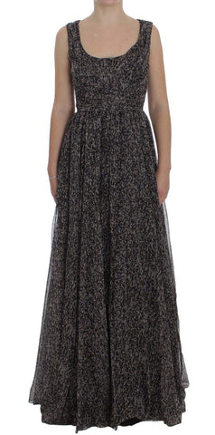 Dark Silk Shift Gown Full Length Dress Dolce & Gabbana