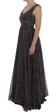 Dark Silk Shift Gown Full Length Dress Dolce & Gabbana