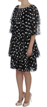 Black White Polka Dotted Ruffled Dress Dolce & Gabbana