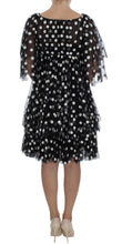 Black White Polka Dotted Ruffled Dress Dolce & Gabbana