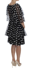 Black White Polka Dotted Ruffled Dress Dolce & Gabbana