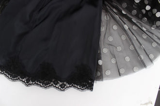 Black White Polka Dotted Ruffled Dress Dolce & Gabbana