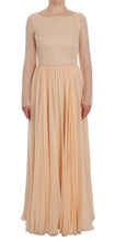 Beige Silk Ball Gown Full Length Dress Dolce & Gabbana