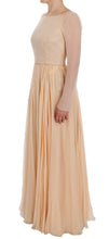 Beige Silk Ball Gown Full Length Dress Dolce & Gabbana