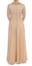 Beige Silk Ball Gown Full Length Dress Dolce & Gabbana