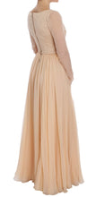 Beige Silk Ball Gown Full Length Dress Dolce & Gabbana