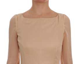 Beige Silk Ball Gown Full Length Dress Dolce & Gabbana