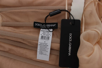 Beige Silk Ball Gown Full Length Dress Dolce & Gabbana