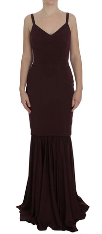 Bordeaux Stretch Full Length Sheath Dress Dolce & Gabbana