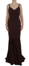 Bordeaux Stretch Full Length Sheath Dress Dolce & Gabbana