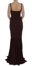Bordeaux Stretch Full Length Sheath Dress Dolce & Gabbana