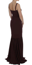 Bordeaux Stretch Full Length Sheath Dress Dolce & Gabbana