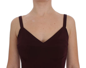 Bordeaux Stretch Full Length Sheath Dress Dolce & Gabbana