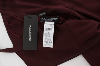 Bordeaux Stretch Full Length Sheath Dress Dolce & Gabbana