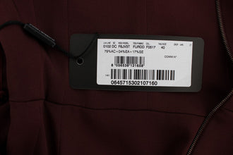 Bordeaux Stretch Full Length Sheath Dress Dolce & Gabbana