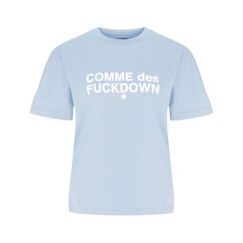 Comme Des Fuckdown Blue Cotton Women T-Shirt