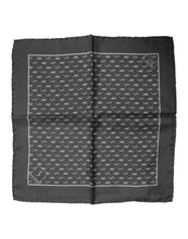 Dolce & Gabbana Black Fish Print Silk Square Men Foulard Scarf