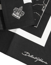 Dolce & Gabbana Black White Printed Square Foulard Scarf