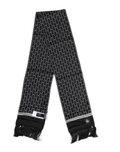 Dolce & Gabbana Black Silk Printed Fringes Men Foulard Scarf