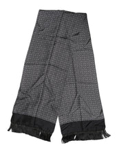 Dolce & Gabbana Black Patterned Fringes Men Foulard Scarf