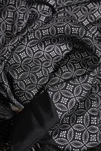 Dolce & Gabbana Black Patterned Fringes Men Foulard Scarf